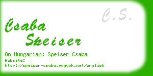 csaba speiser business card